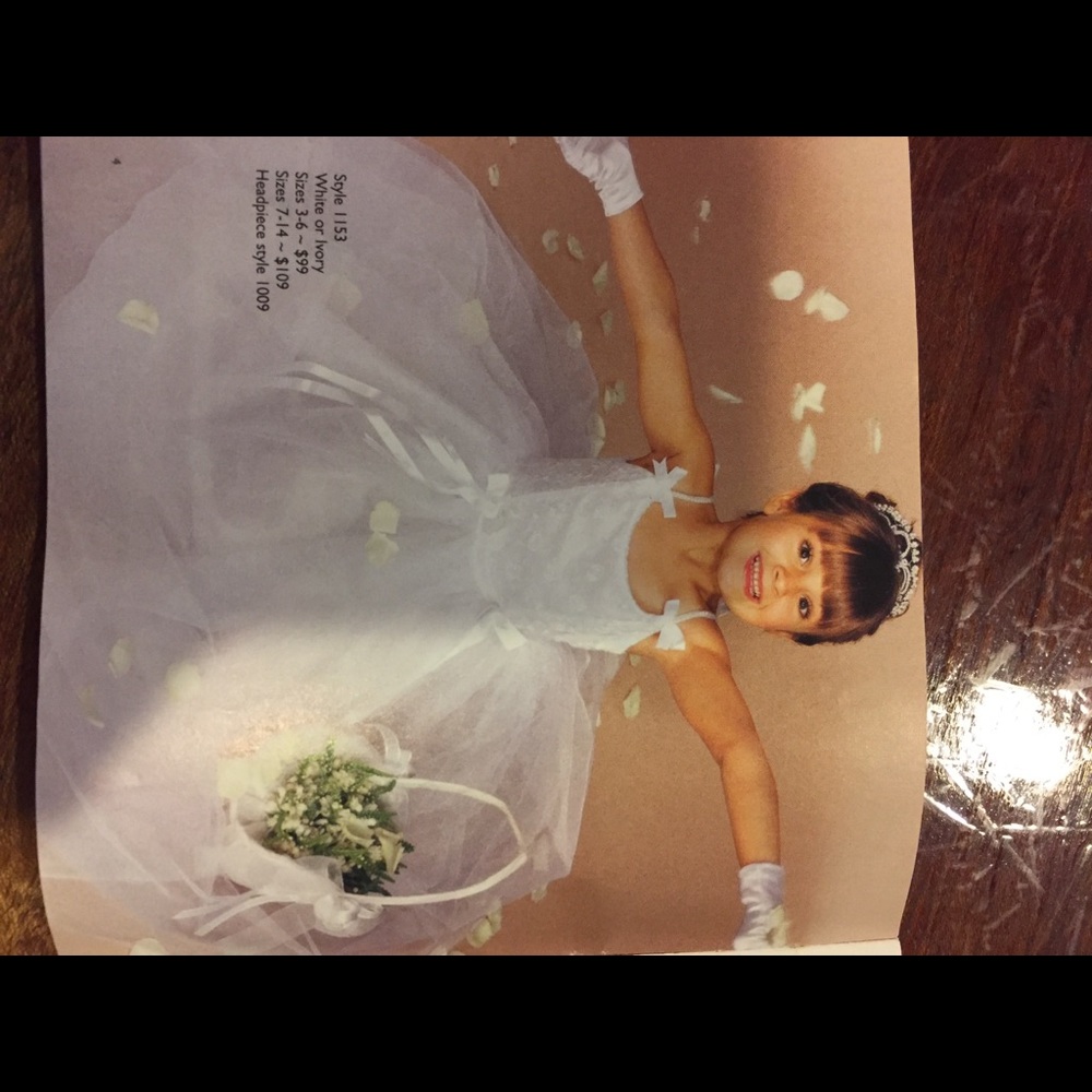 White full length tulle flower girl dress!